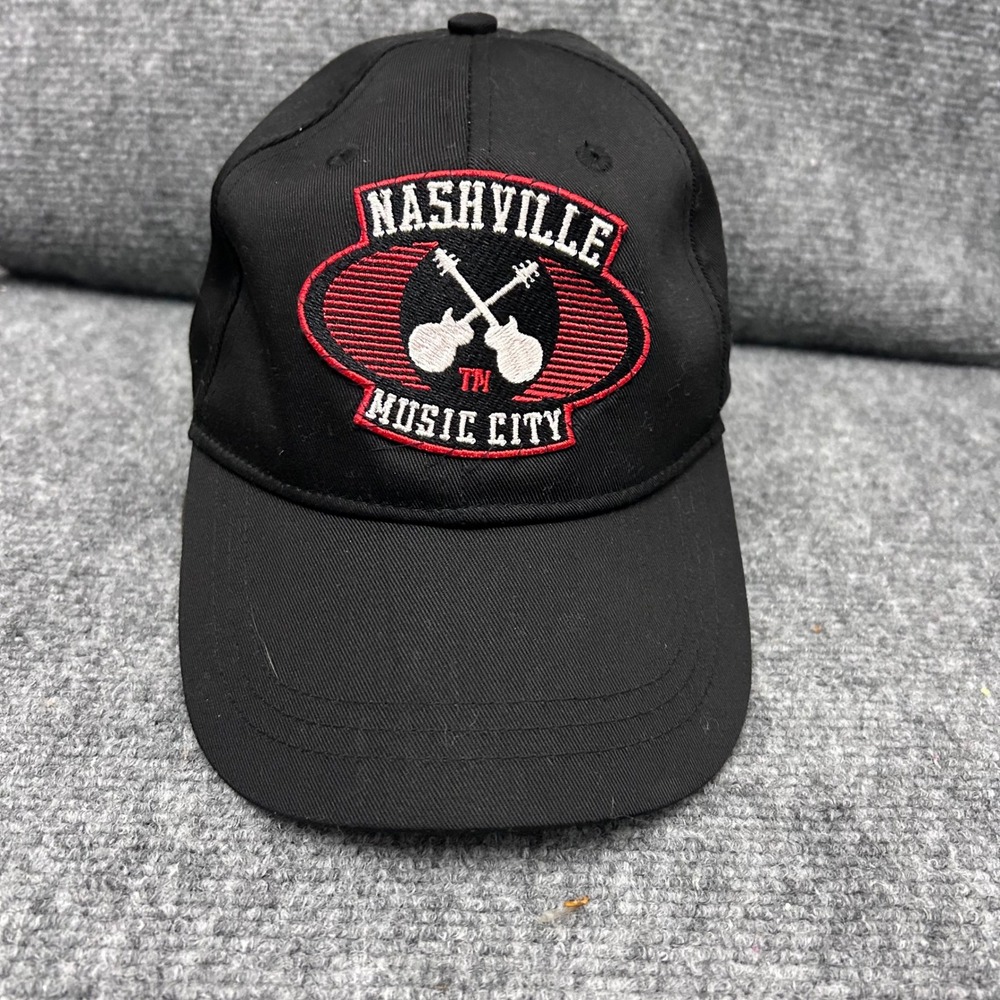 Infinity Nashville Music City Baseball Cap Hat Black Snapback Crossed Guitars